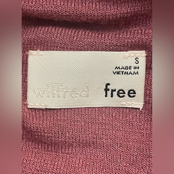 Wilfred Free Aritzia Dress Small Mauve Cowl Neck Stretch Sweater Knit - Picture 7 of 8